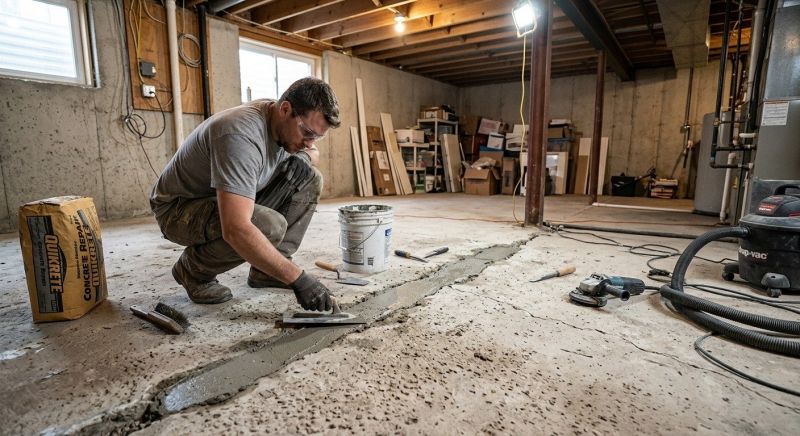 Cracked Basement Floor Repair in Seguin, TX