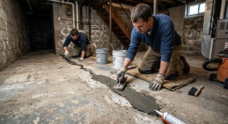Cracked Basement Floor Repair in Seguin, TX
